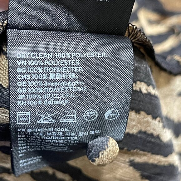 New H & M Women's Blouse Brown Black Leopard Size S Small Mock Neck - Picture 10 of 10